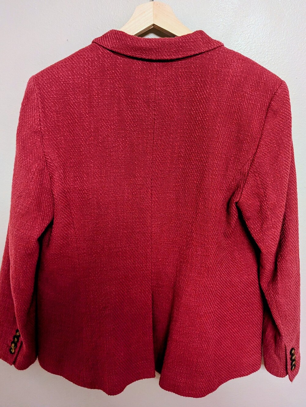 Ann Taylor Hutton Textured Single Button Blazer - Fuchsia - Picture 4 of 9